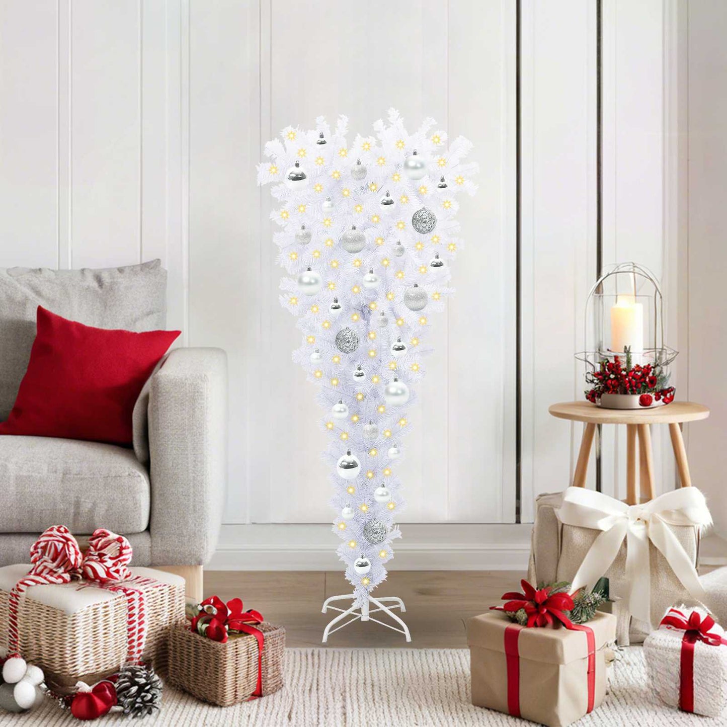 vidaXL Artificial Christmas Tree with Stand White 120 cm PVC and Steel - 53528