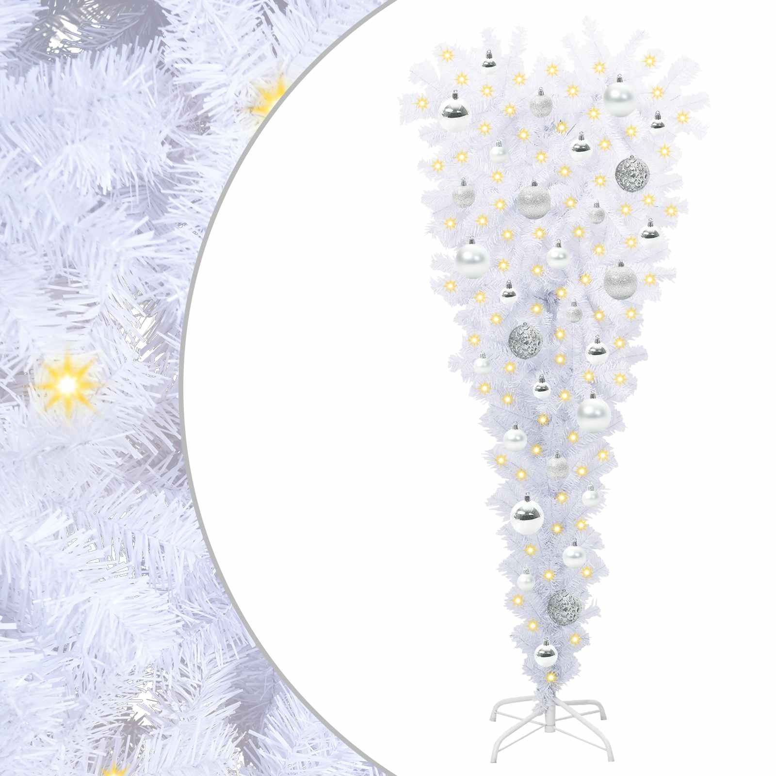 vidaXL Artificial Christmas Tree with Stand White 120 cm PVC and Steel - 53528