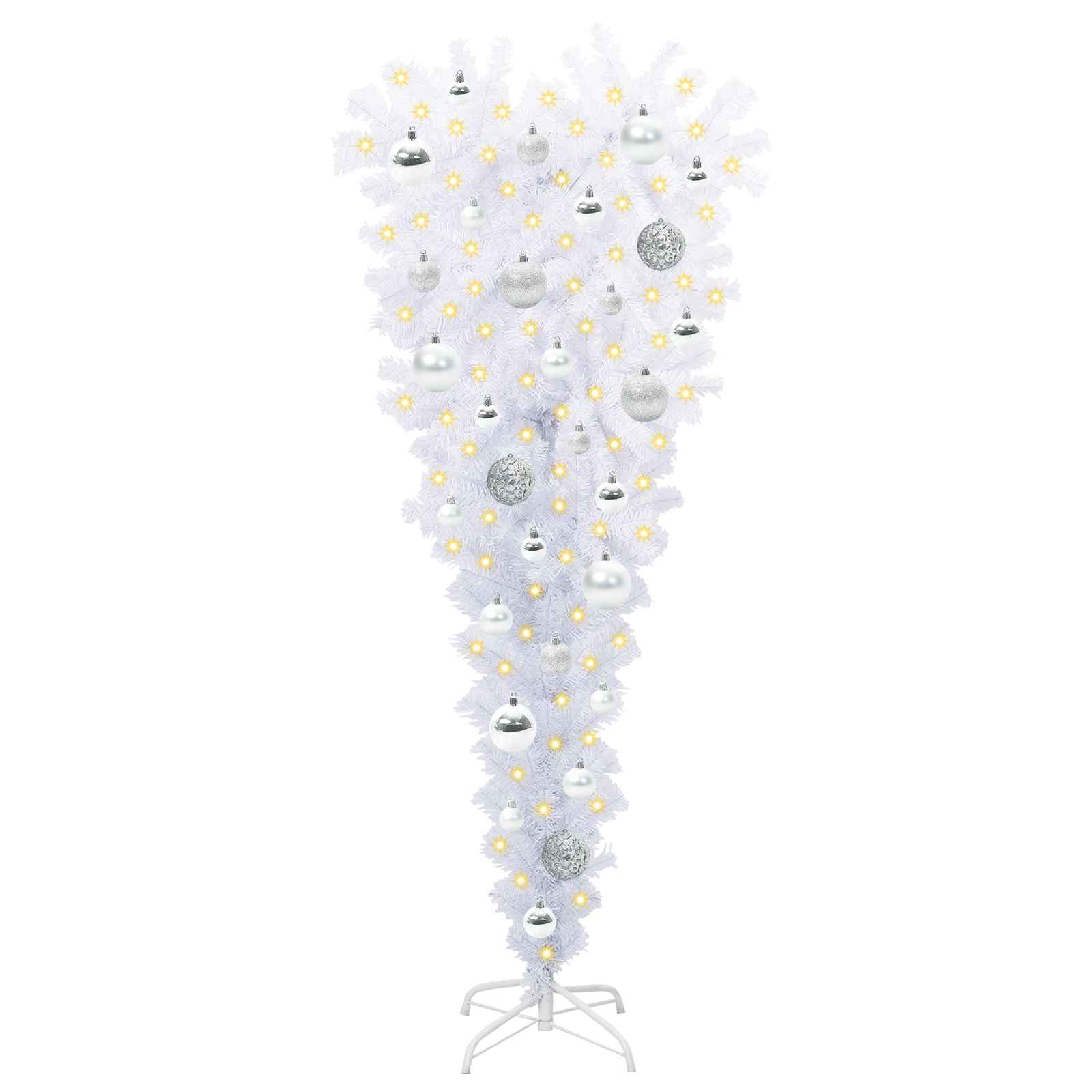 vidaXL Artificial Christmas Tree with Stand White 120 cm PVC and Steel - 53528