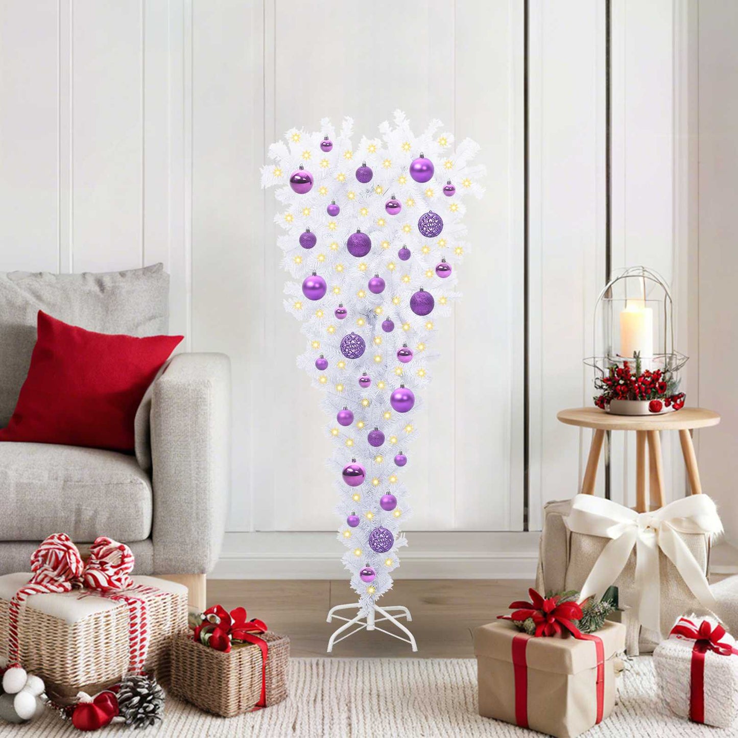 vidaXL Artificial Christmas Tree with Stand White 120 cm PVC and Steel - 53537