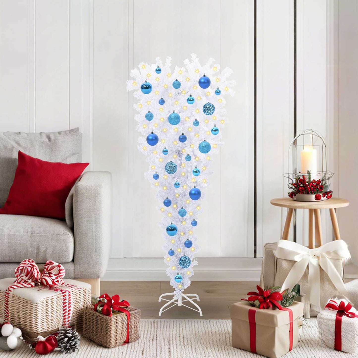 vidaXL Artificial Christmas Tree with Stand White 120 cm PVC and Steel - 53538