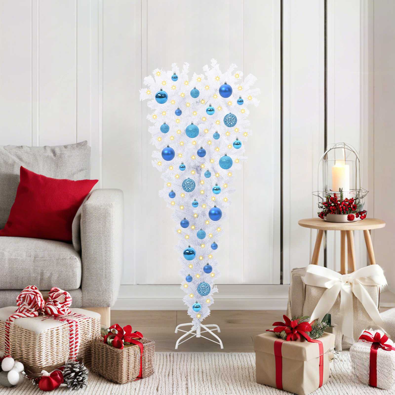 vidaXL Artificial Christmas Tree with Stand White 120 cm PVC and Steel - 53538