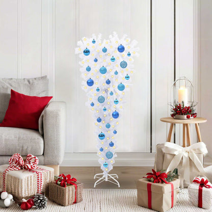 vidaXL Artificial Christmas Tree with Stand White 120 cm PVC and Steel - 53538