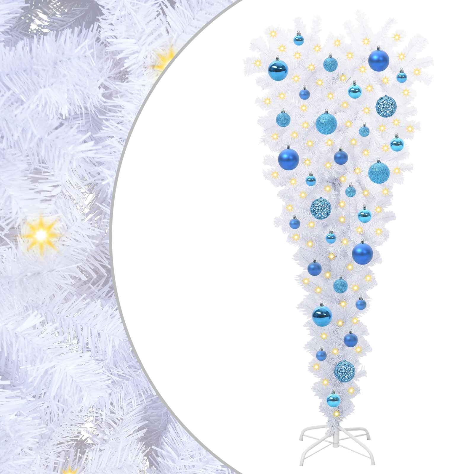 vidaXL Artificial Christmas Tree with Stand White 120 cm PVC and Steel - 53538