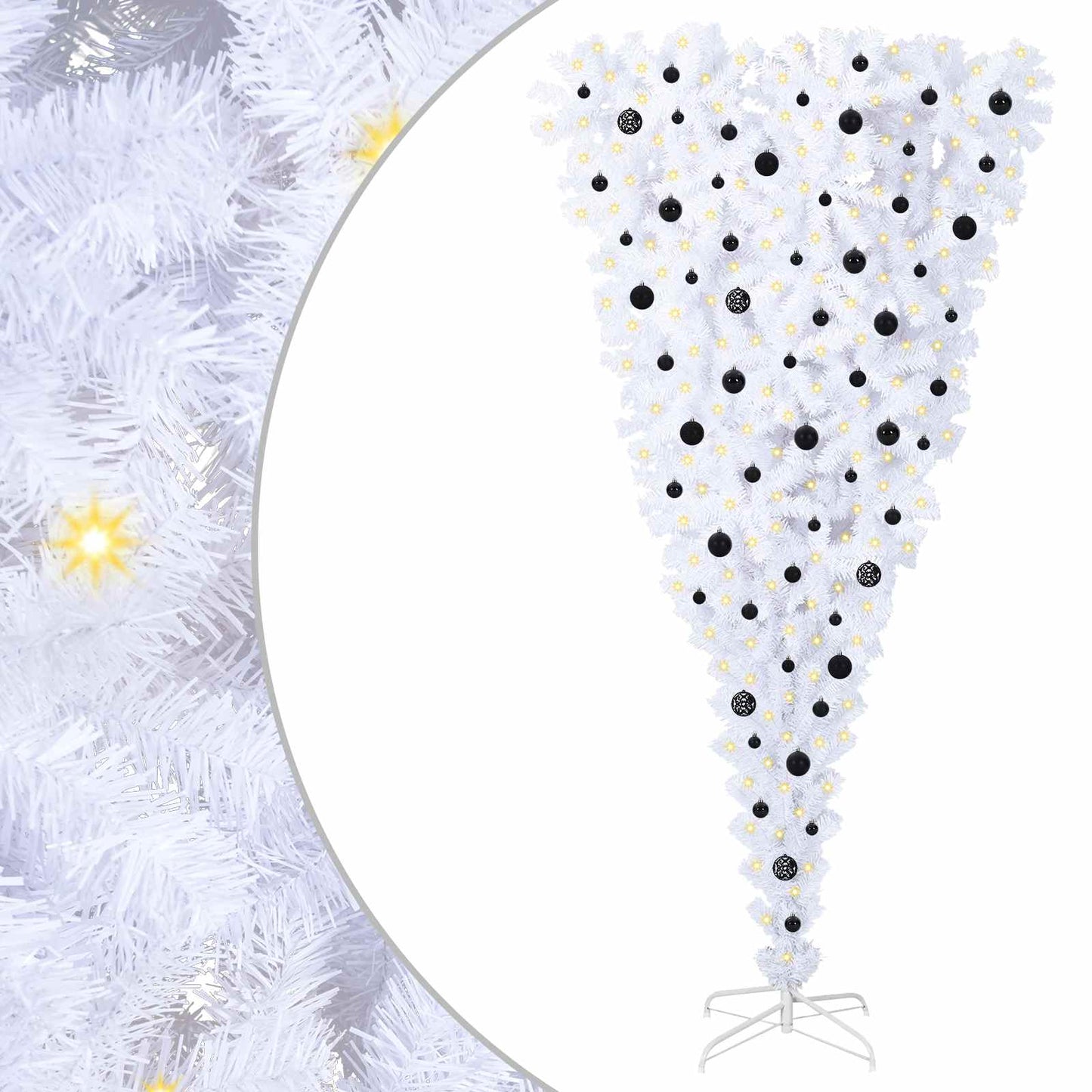 vidaXL Artificial Christmas Tree with Stand White 240 cm PVC and Steel - 53554