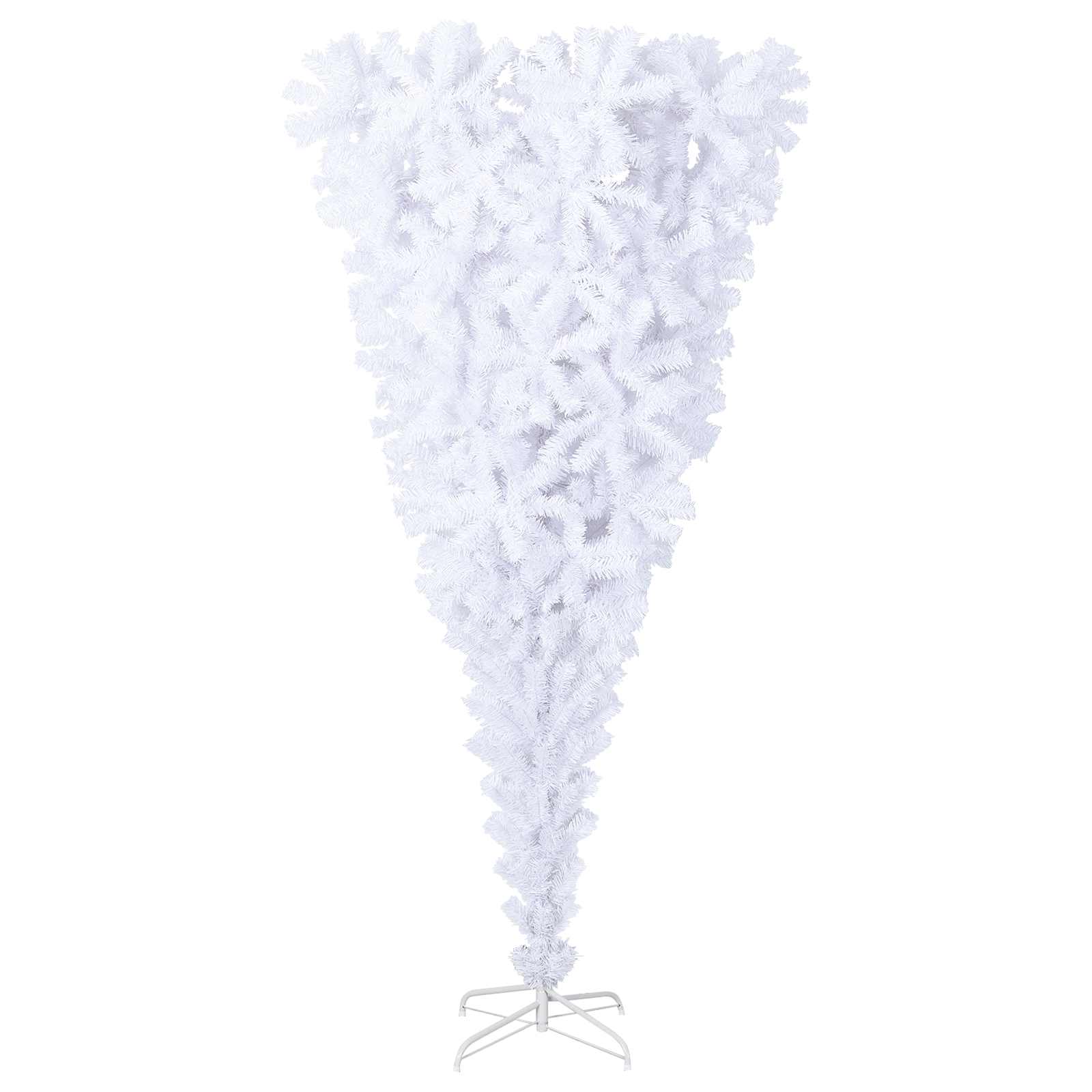 vidaXL Artificial Christmas Tree with Stand White 240 cm PVC and Steel - 53554