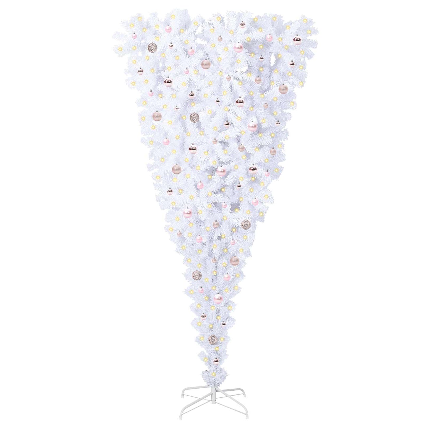 vidaXL Artificial Christmas Tree with Stand White 240 cm PVC and Steel - 53563
