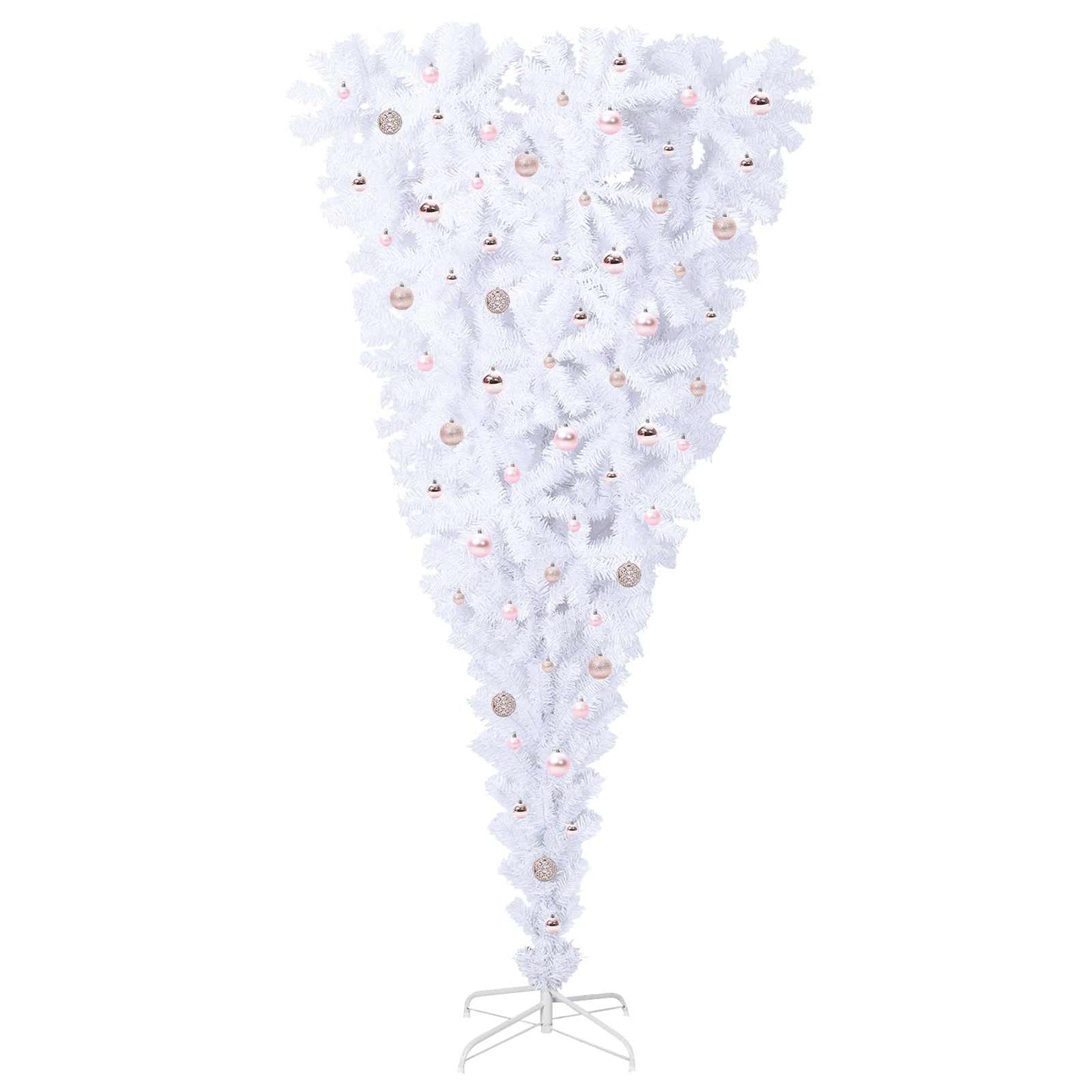 vidaXL Artificial Christmas Tree with Stand White 240 cm PVC and Steel - 53563