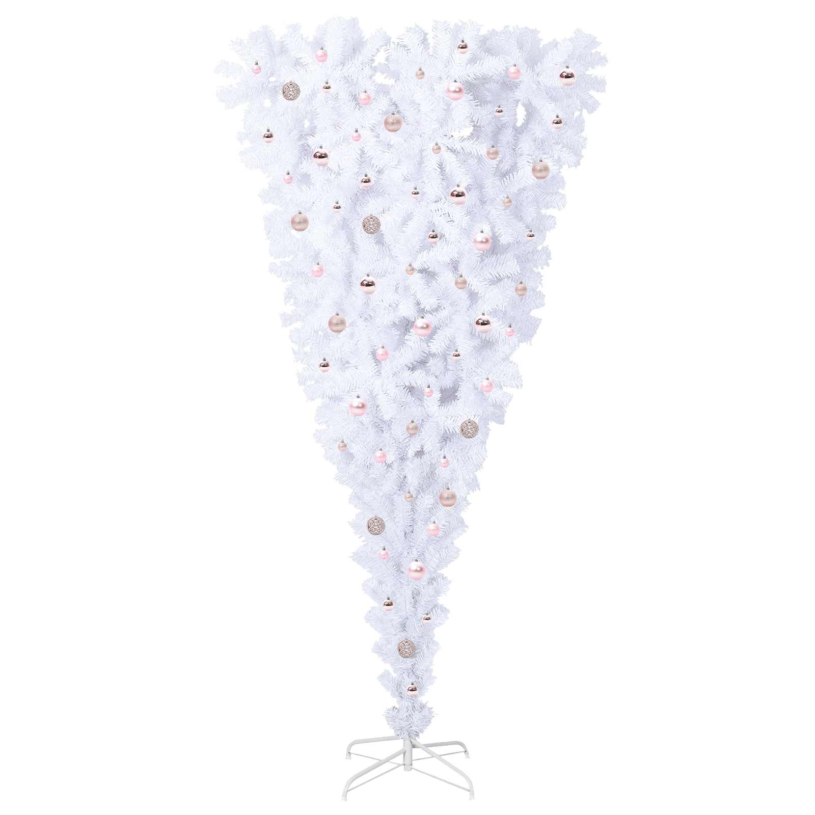 vidaXL Artificial Christmas Tree with Stand White 240 cm PVC and Steel - 53563