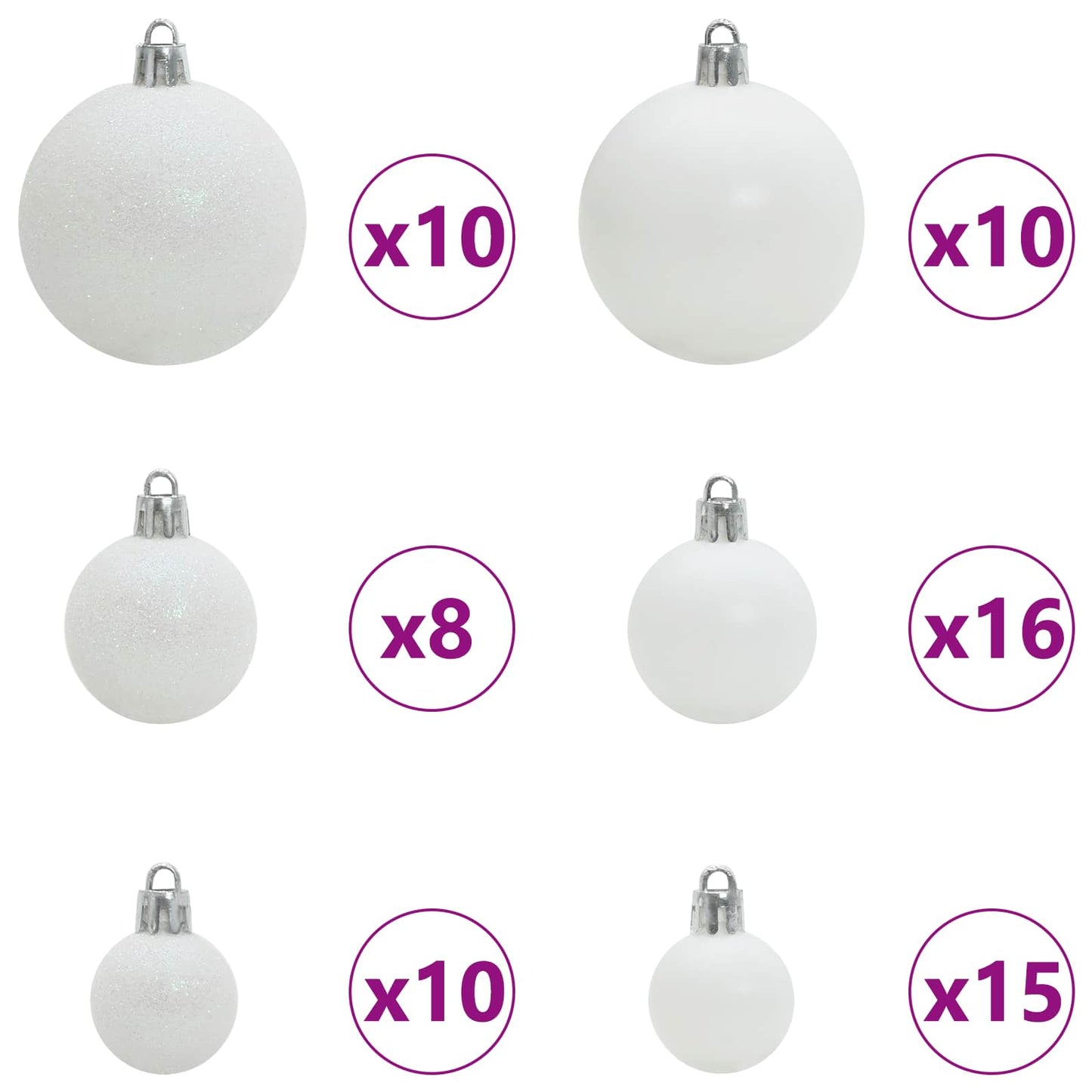 vidaXL Artificial Christmas Tree with Stand White 240 cm PVC and Steel - 53564