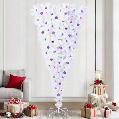 vidaXL Artificial Christmas Tree with Stand White 240 cm PVC and Steel - 53575