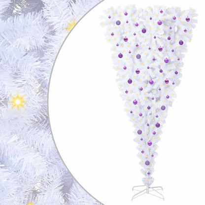vidaXL Artificial Christmas Tree with Stand White 240 cm PVC and Steel - 53575