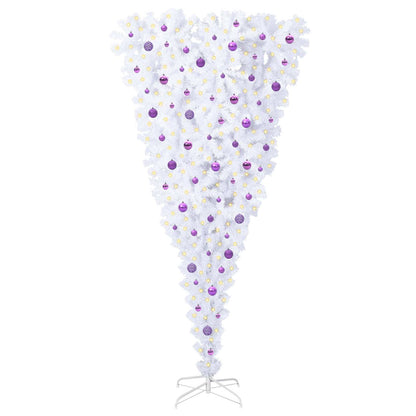 vidaXL Artificial Christmas Tree with Stand White 240 cm PVC and Steel - 53575
