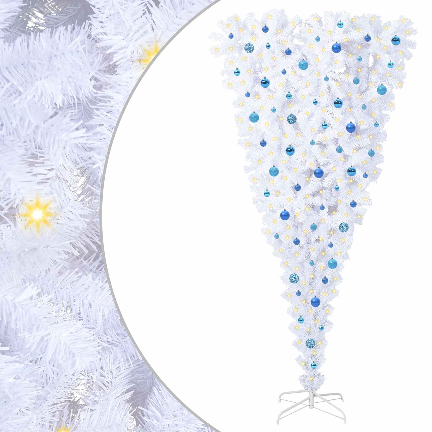 vidaXL Artificial Christmas Tree with Stand White 240 cm PVC and Steel - 53576