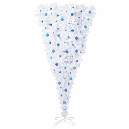 vidaXL Artificial Christmas Tree with Stand White 240 cm PVC and Steel - 53576