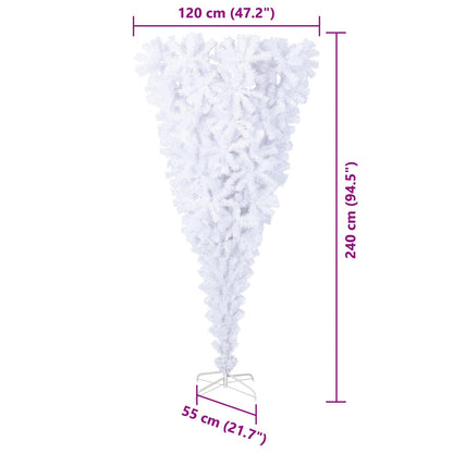 vidaXL Artificial Christmas Tree with Stand White 240 cm PVC and Steel - 53576