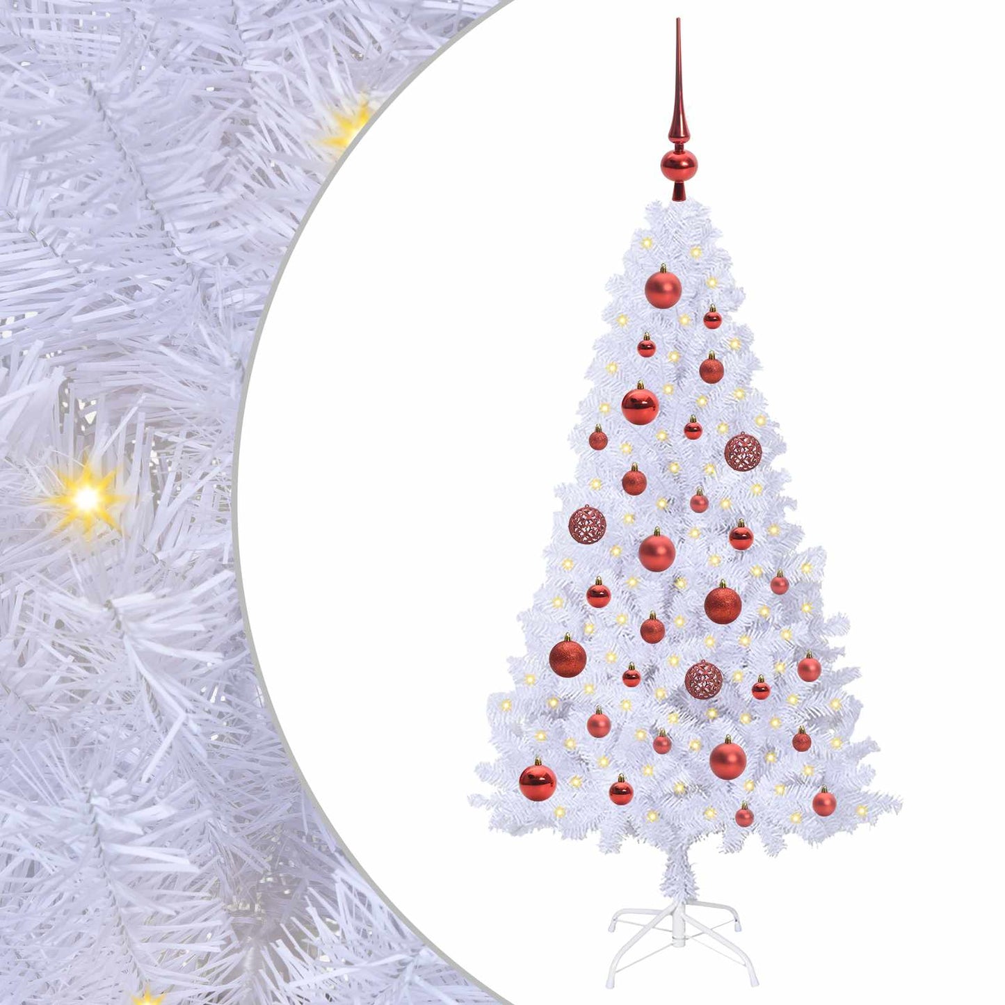 vidaXL Artificial Christmas Tree White 120 cm PVC and Steel