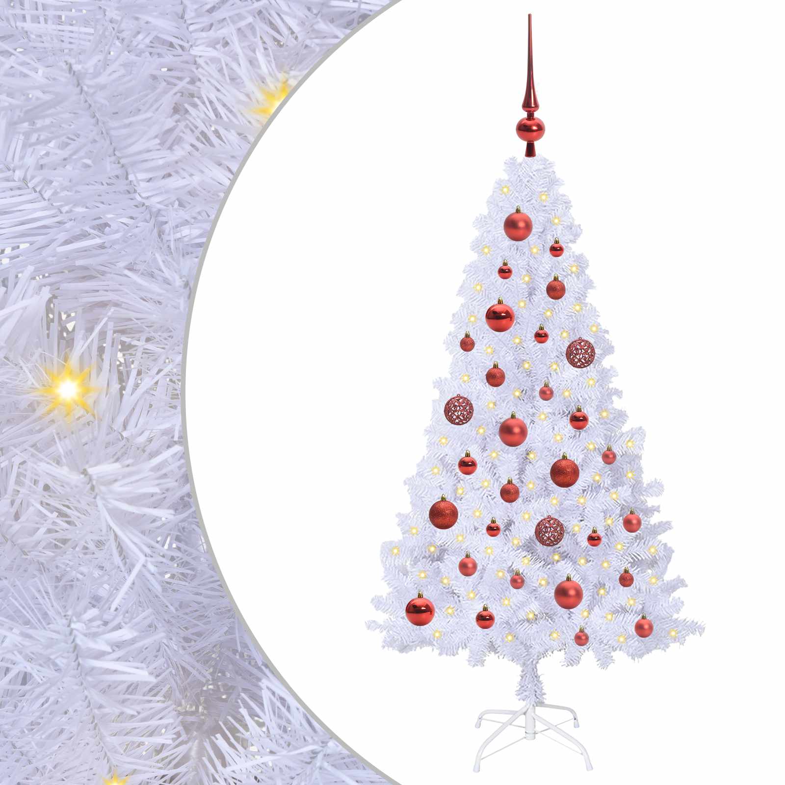 vidaXL Artificial Christmas Tree White 120 cm PVC and Steel