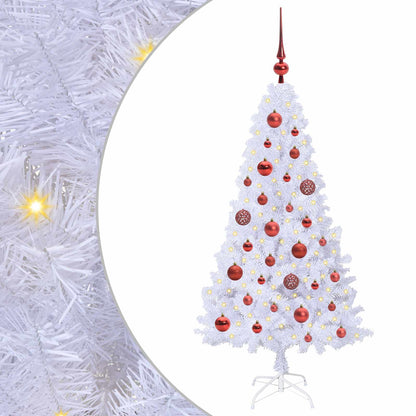 vidaXL Artificial Christmas Tree White 120 cm PVC and Steel