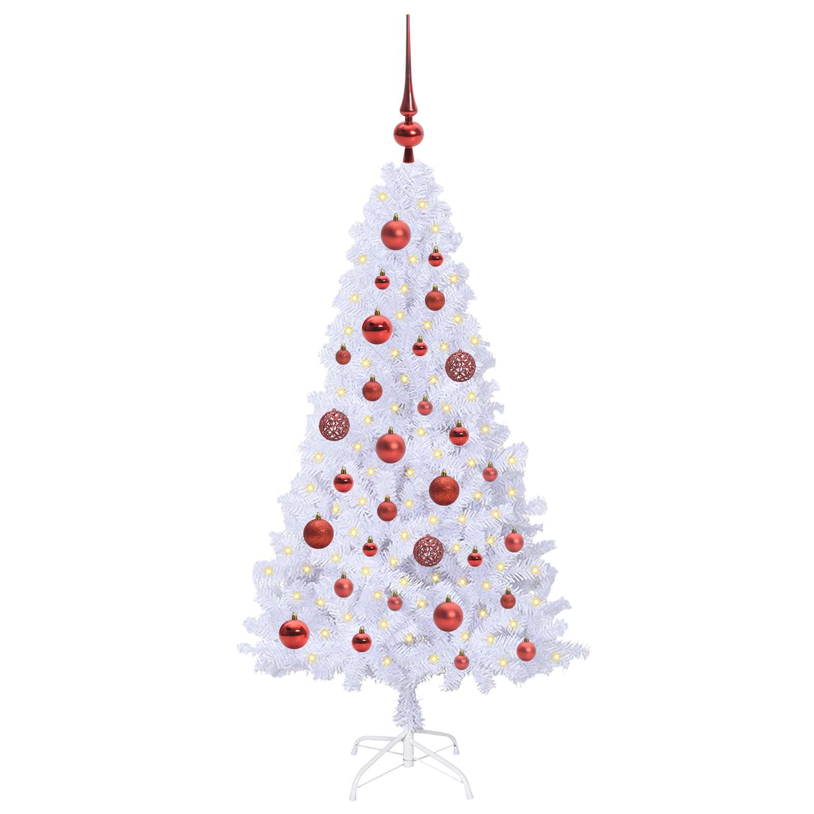 vidaXL Artificial Christmas Tree White 120 cm PVC and Steel