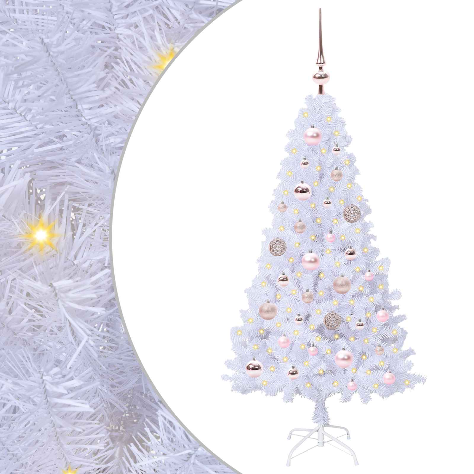 vidaXL Artificial Christmas Tree White 120 cm PVC and Steel - 53581