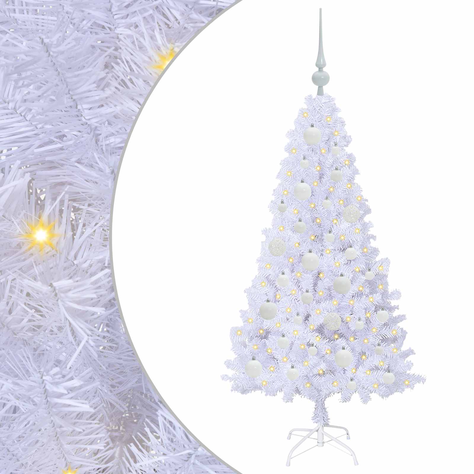 vidaXL Artificial Christmas Tree White 120 cm PVC and Steel - 53584