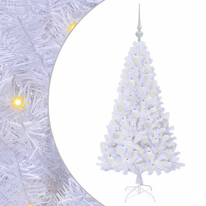vidaXL Artificial Christmas Tree White 120 cm PVC and Steel - 53584
