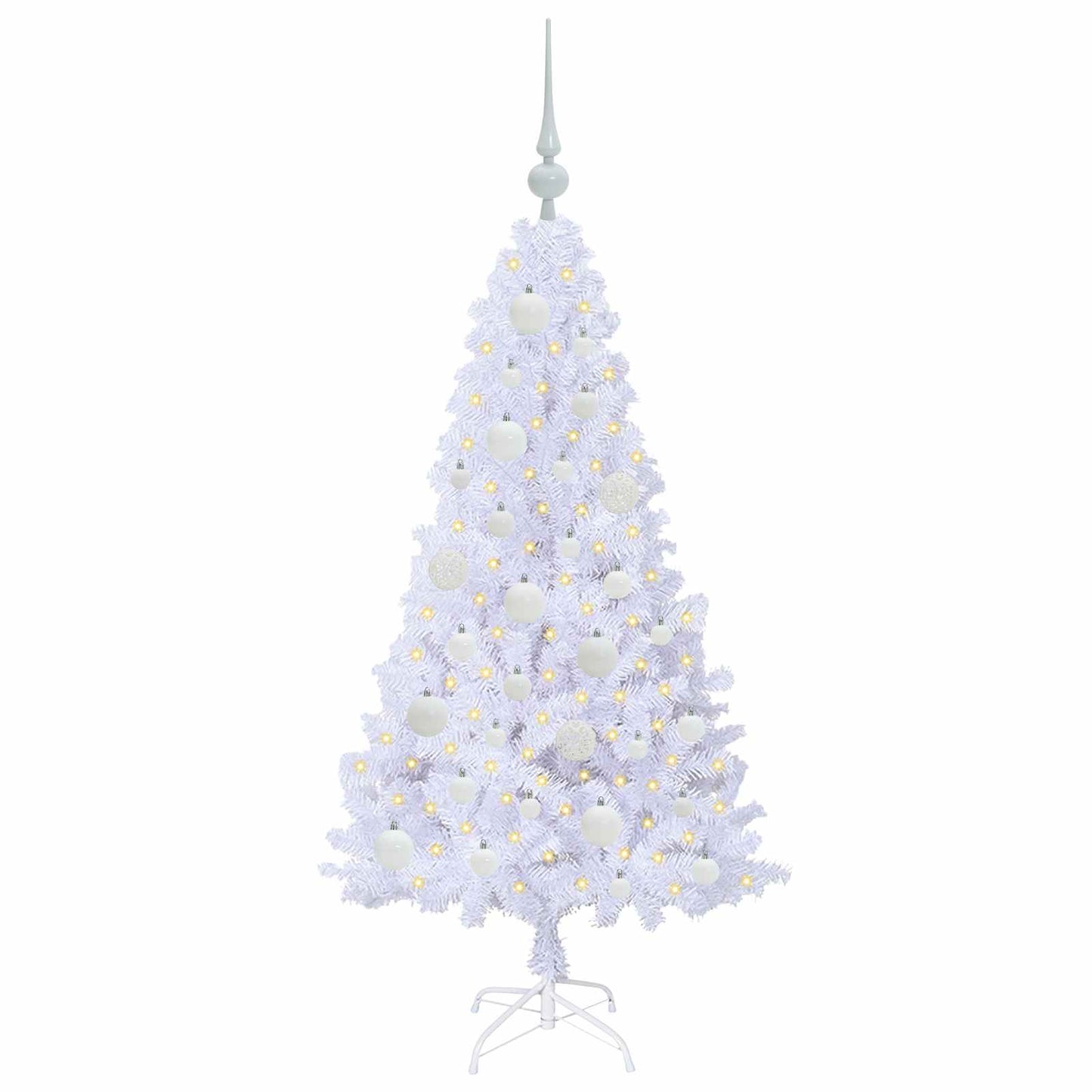 vidaXL Artificial Christmas Tree White 120 cm PVC and Steel - 53584