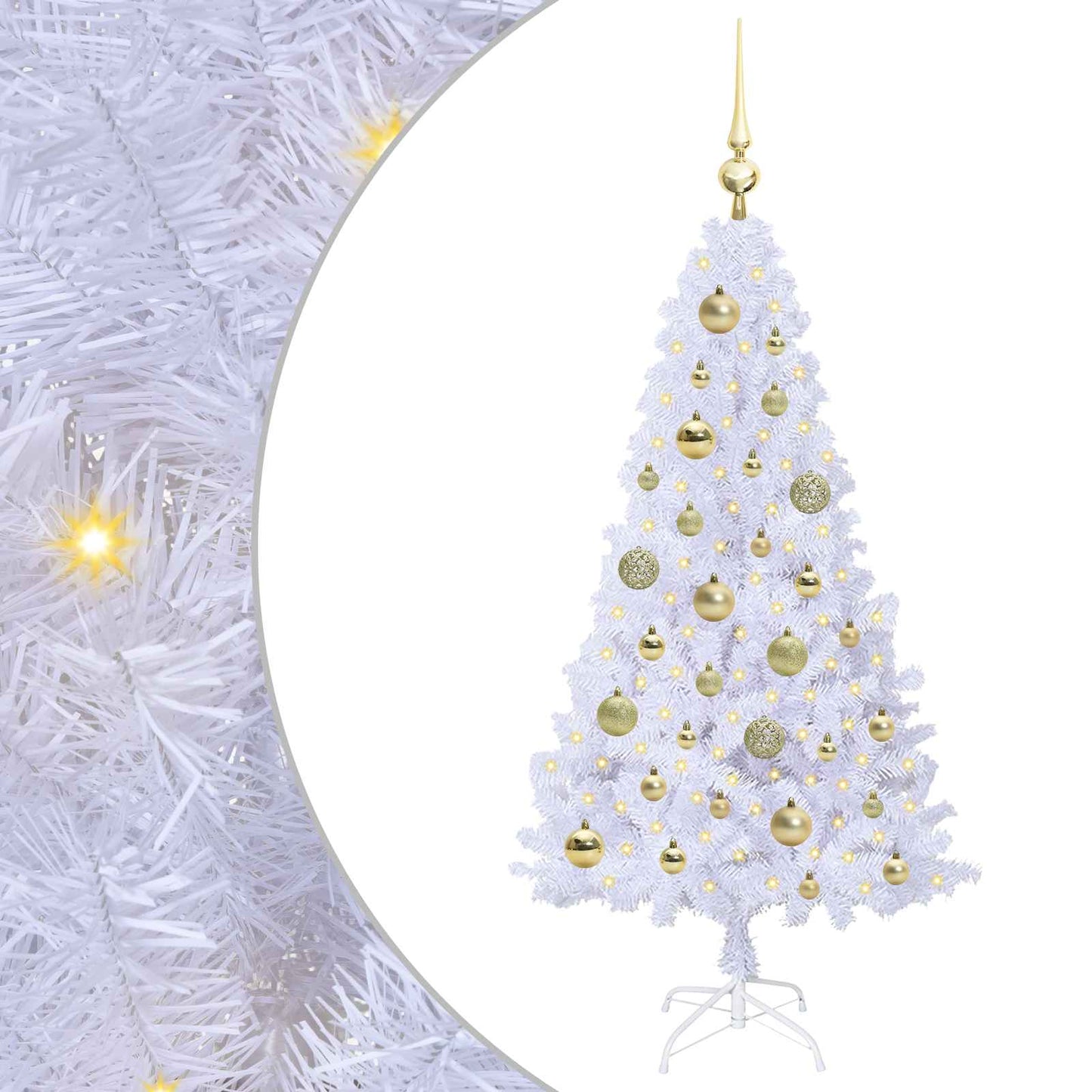 vidaXL Artificial Christmas Tree White 120 cm PVC and Steel - 53585