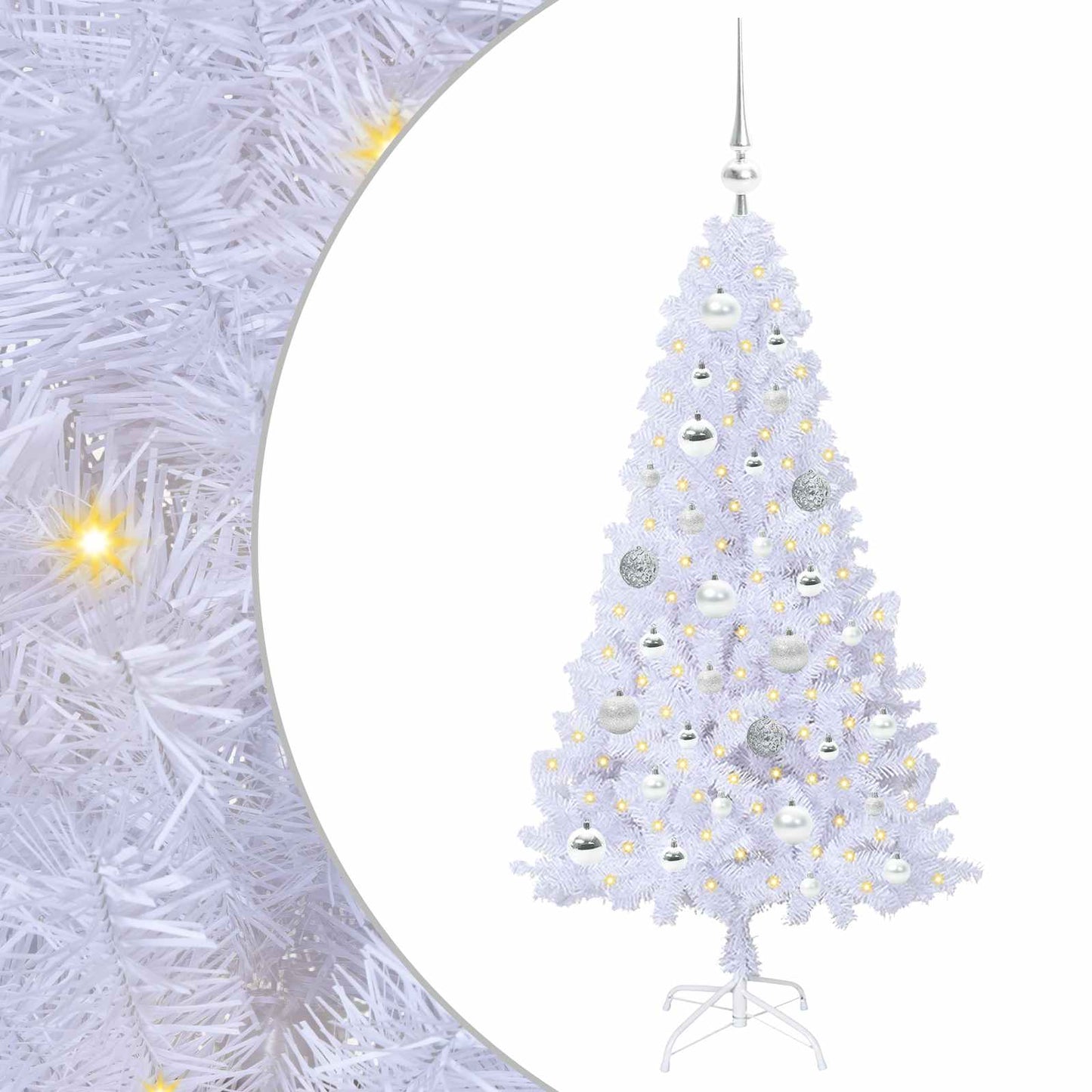 vidaXL Artificial Christmas Tree White 120 cm PVC and Steel - 53590