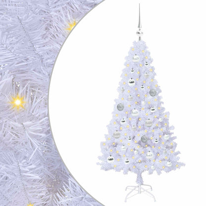vidaXL Artificial Christmas Tree White 120 cm PVC and Steel - 53590
