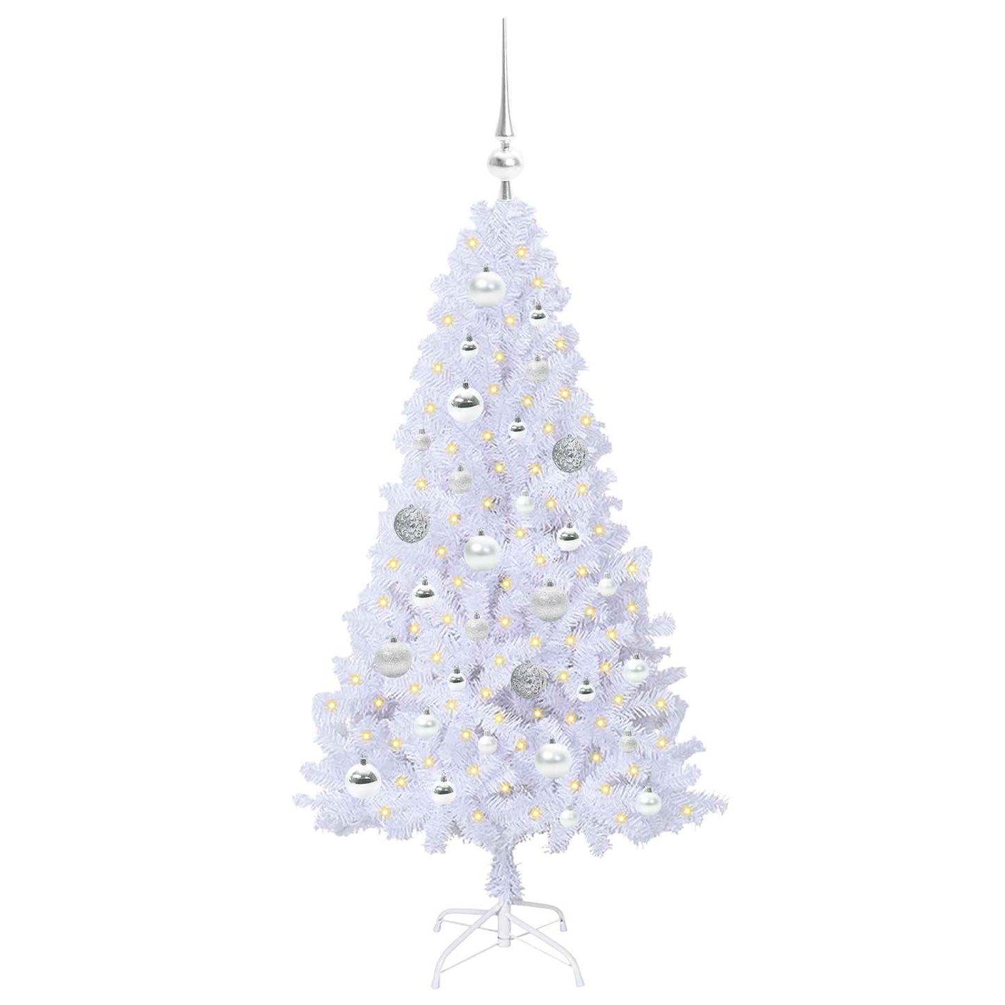 vidaXL Artificial Christmas Tree White 120 cm PVC and Steel - 53590