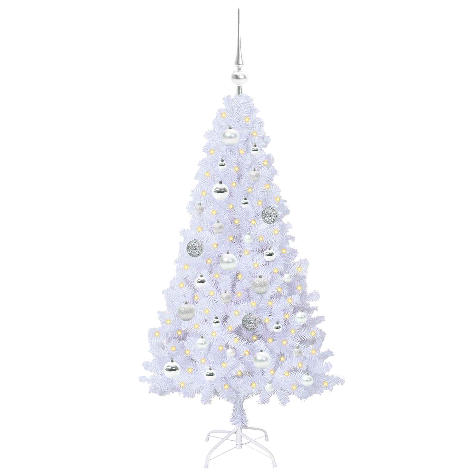 vidaXL Artificial Christmas Tree White 120 cm PVC and Steel - 53590