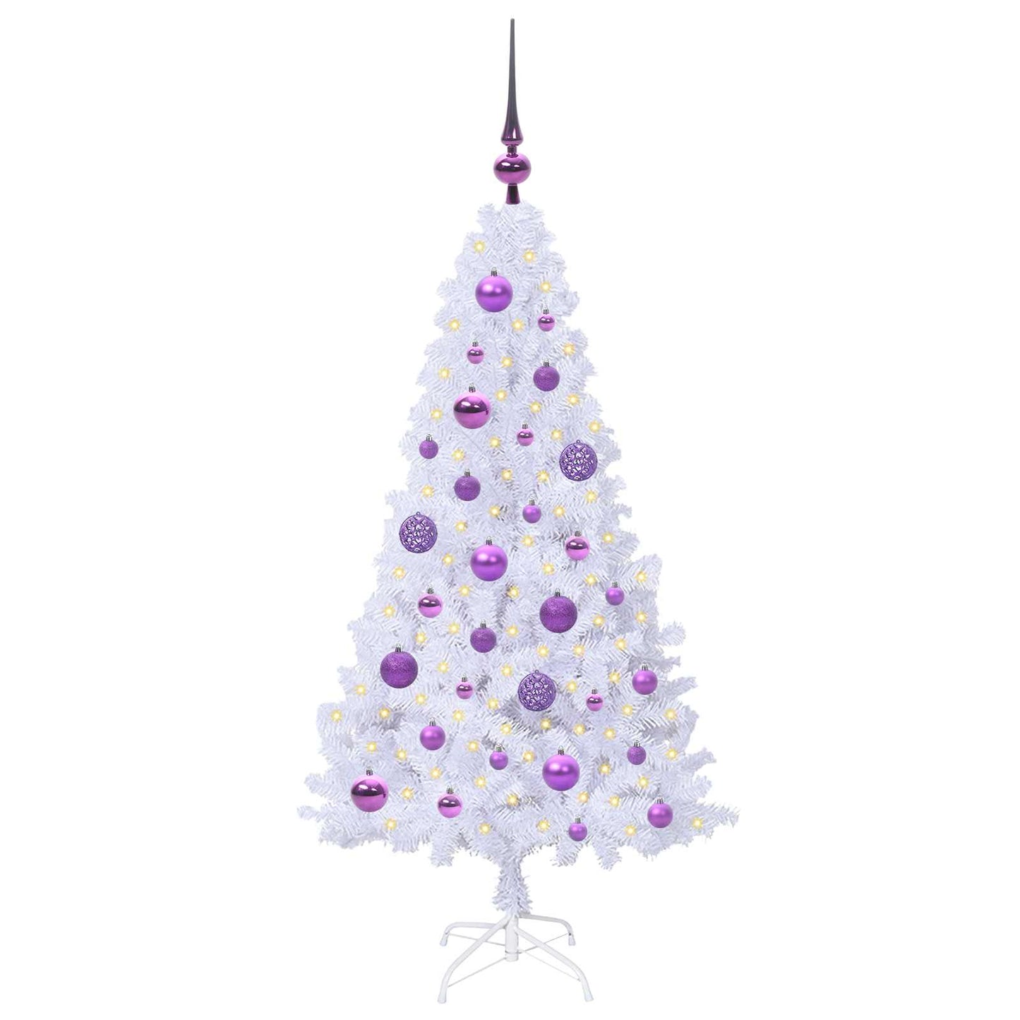 vidaXL Artificial Christmas Tree White 120 cm PVC and Steel - 53591