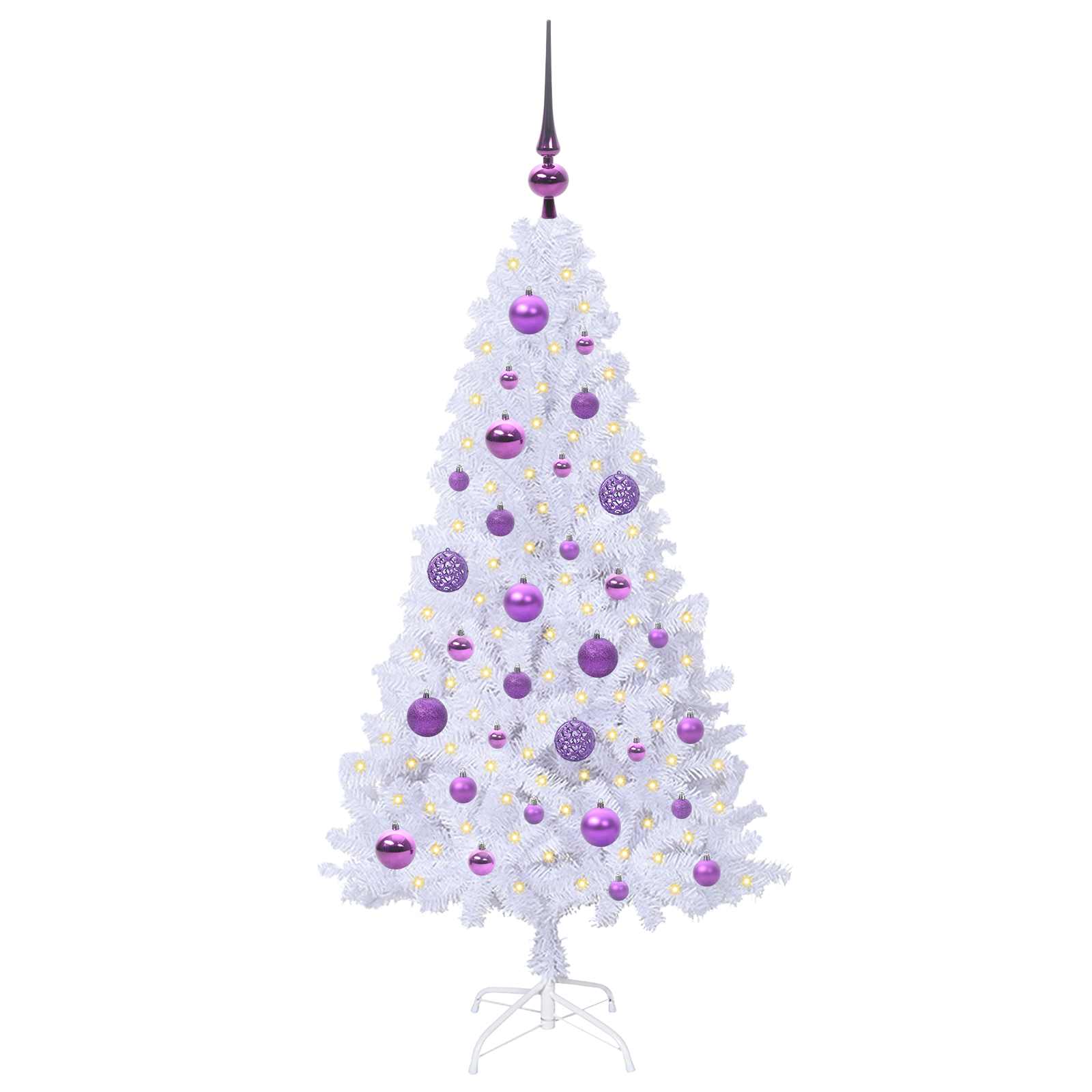 vidaXL Artificial Christmas Tree White 120 cm PVC and Steel - 53591
