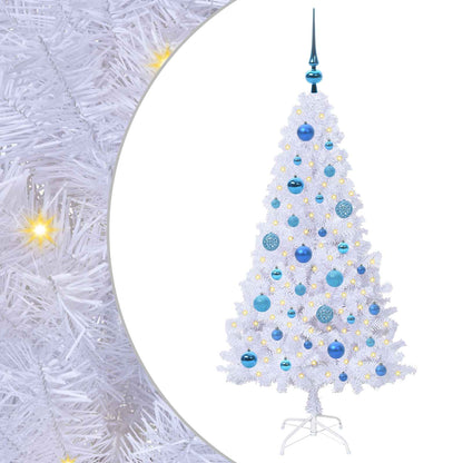 vidaXL Artificial Christmas Tree White 120 cm PVC and Steel - 53598