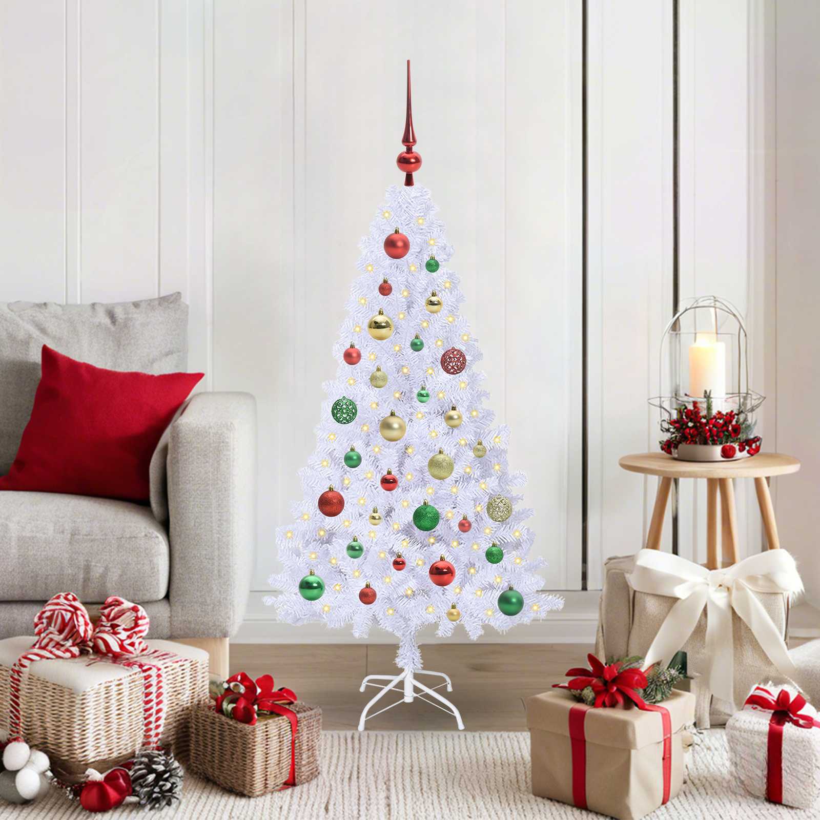 vidaXL Artificial Christmas Tree White 120 cm PVC and Steel - 53602