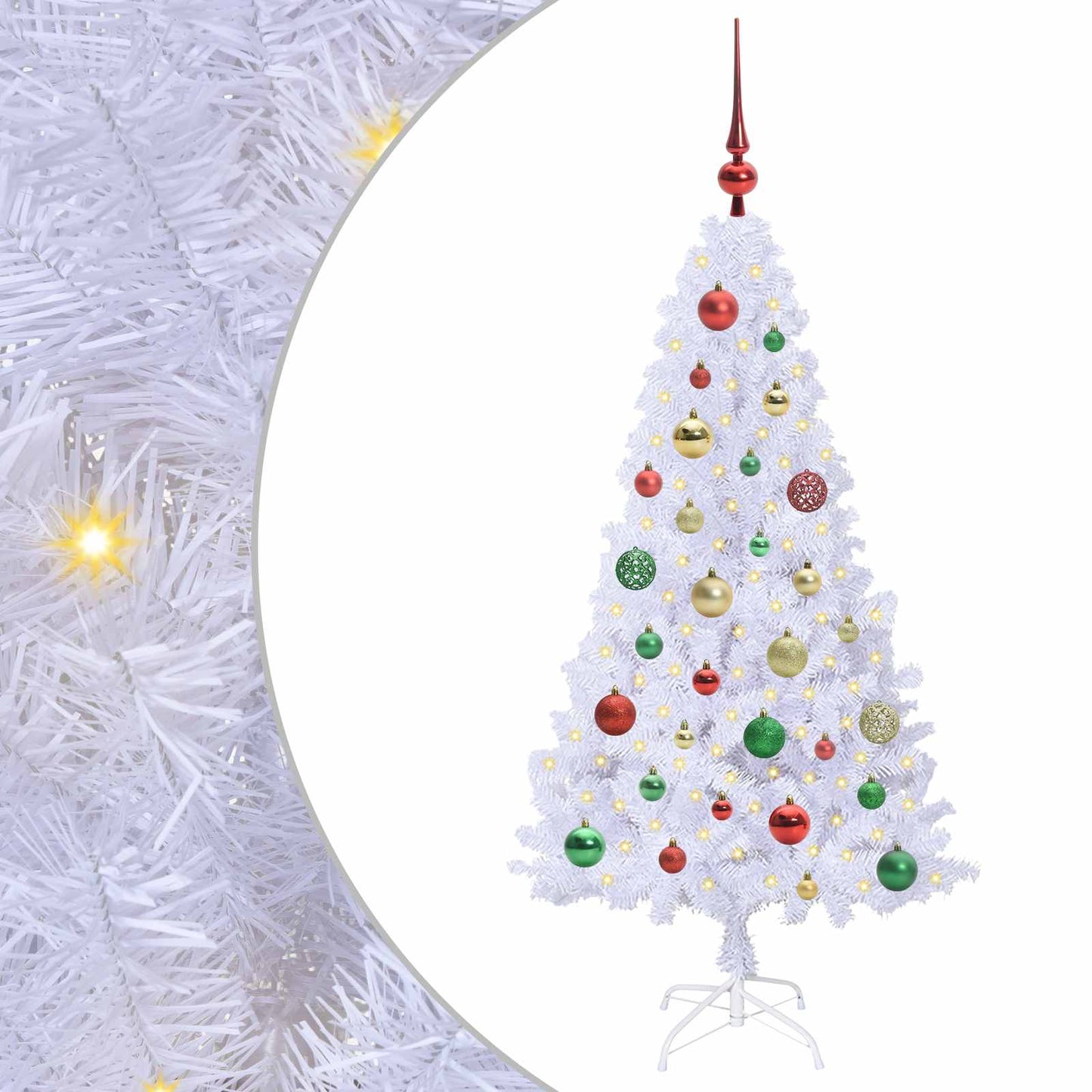 vidaXL Artificial Christmas Tree White 120 cm PVC and Steel - 53602