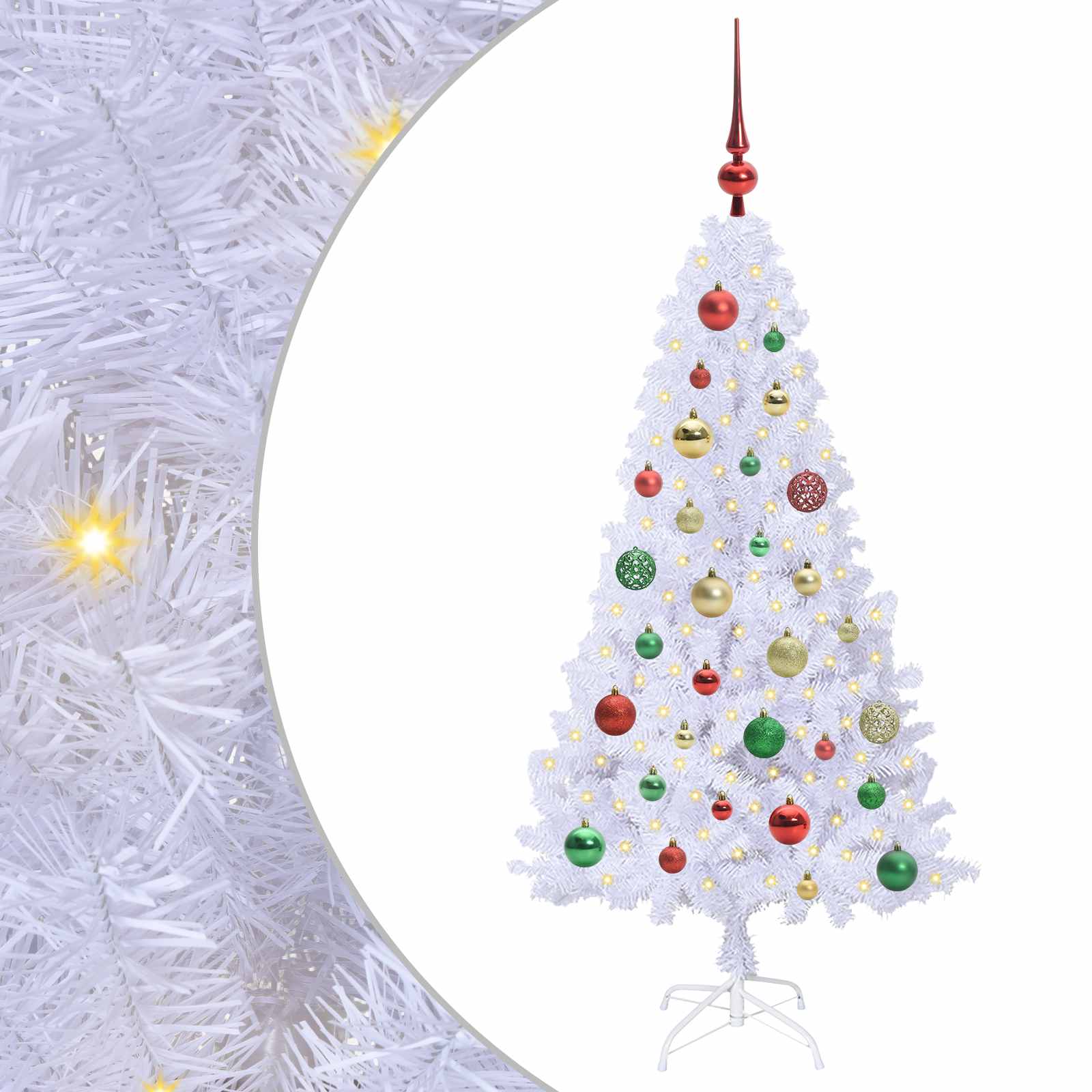 vidaXL Artificial Christmas Tree White 120 cm PVC and Steel - 53602