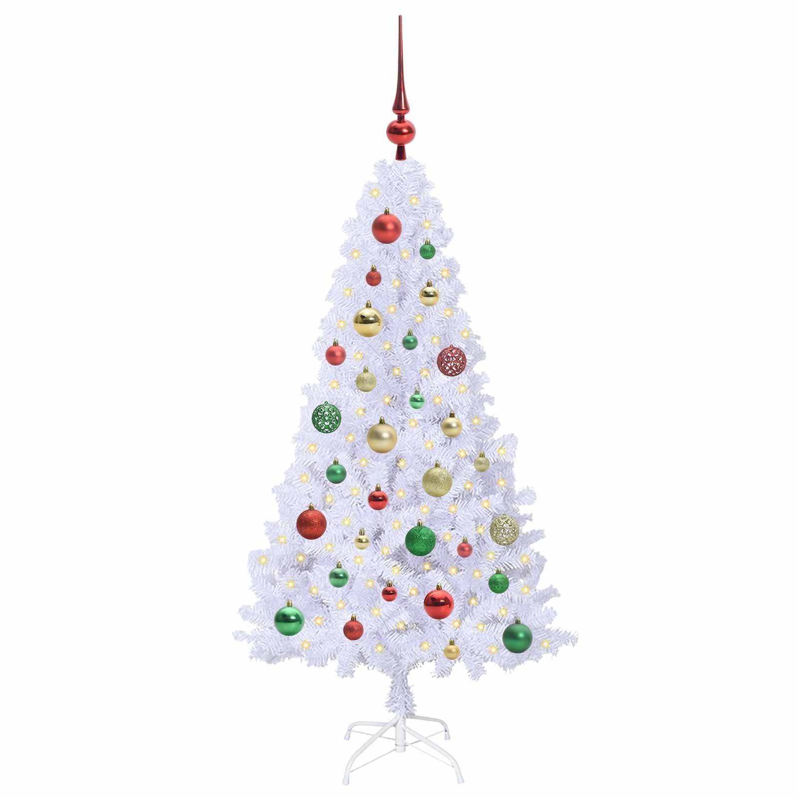 vidaXL Artificial Christmas Tree White 120 cm PVC and Steel - 53602
