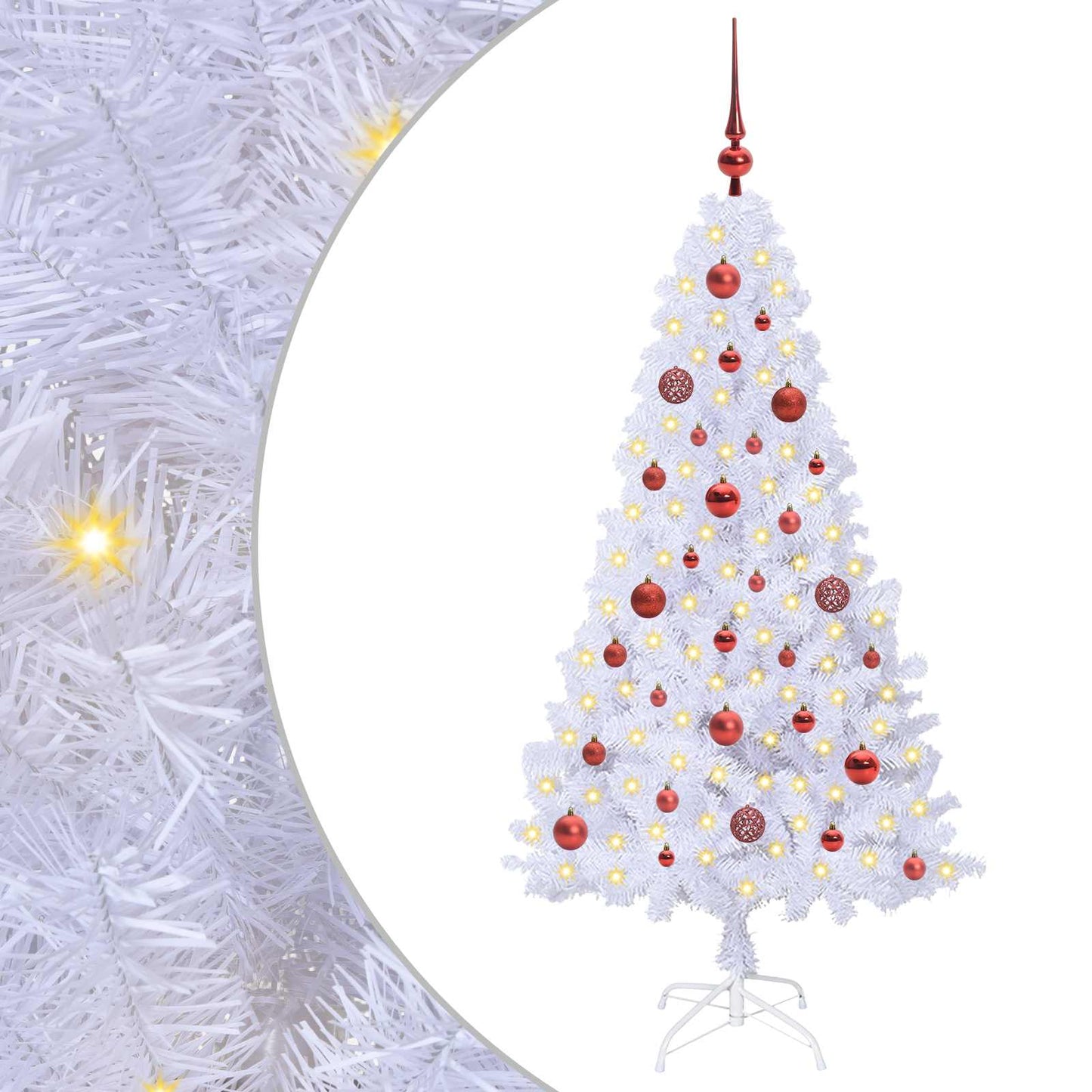 vidaXL Artificial Christmas Tree White 150 cm PVC and Steel