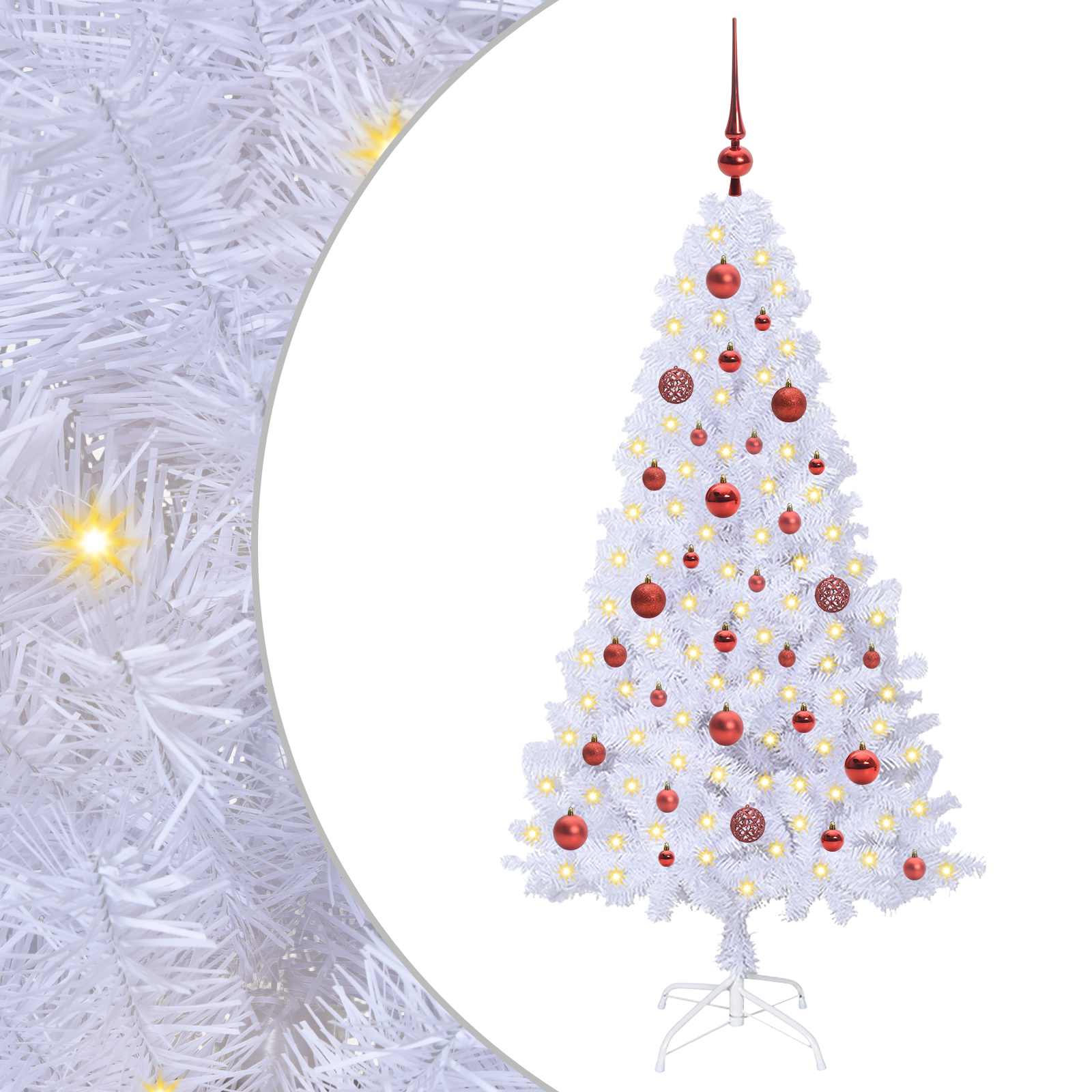vidaXL Artificial Christmas Tree White 150 cm PVC and Steel