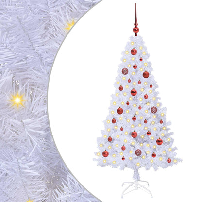 vidaXL Artificial Christmas Tree White 150 cm PVC and Steel