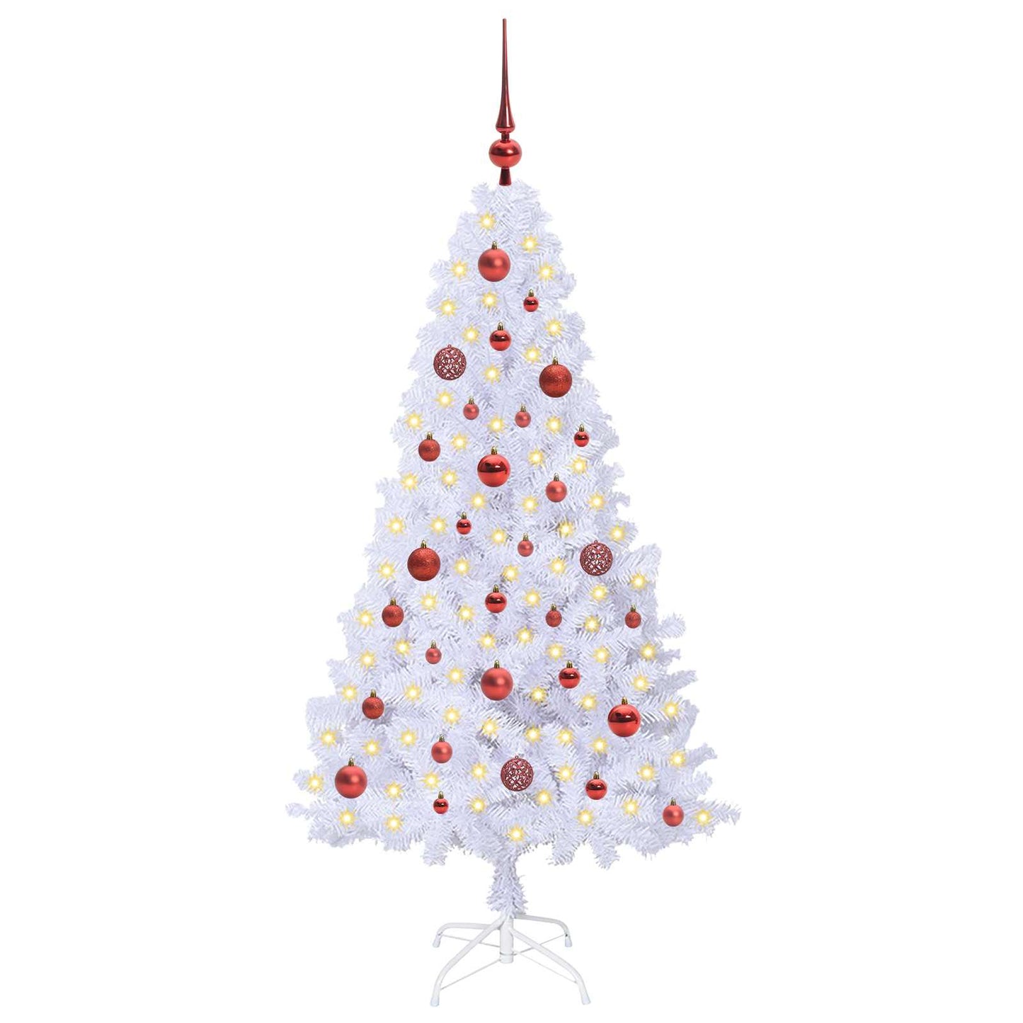 vidaXL Artificial Christmas Tree White 150 cm PVC and Steel