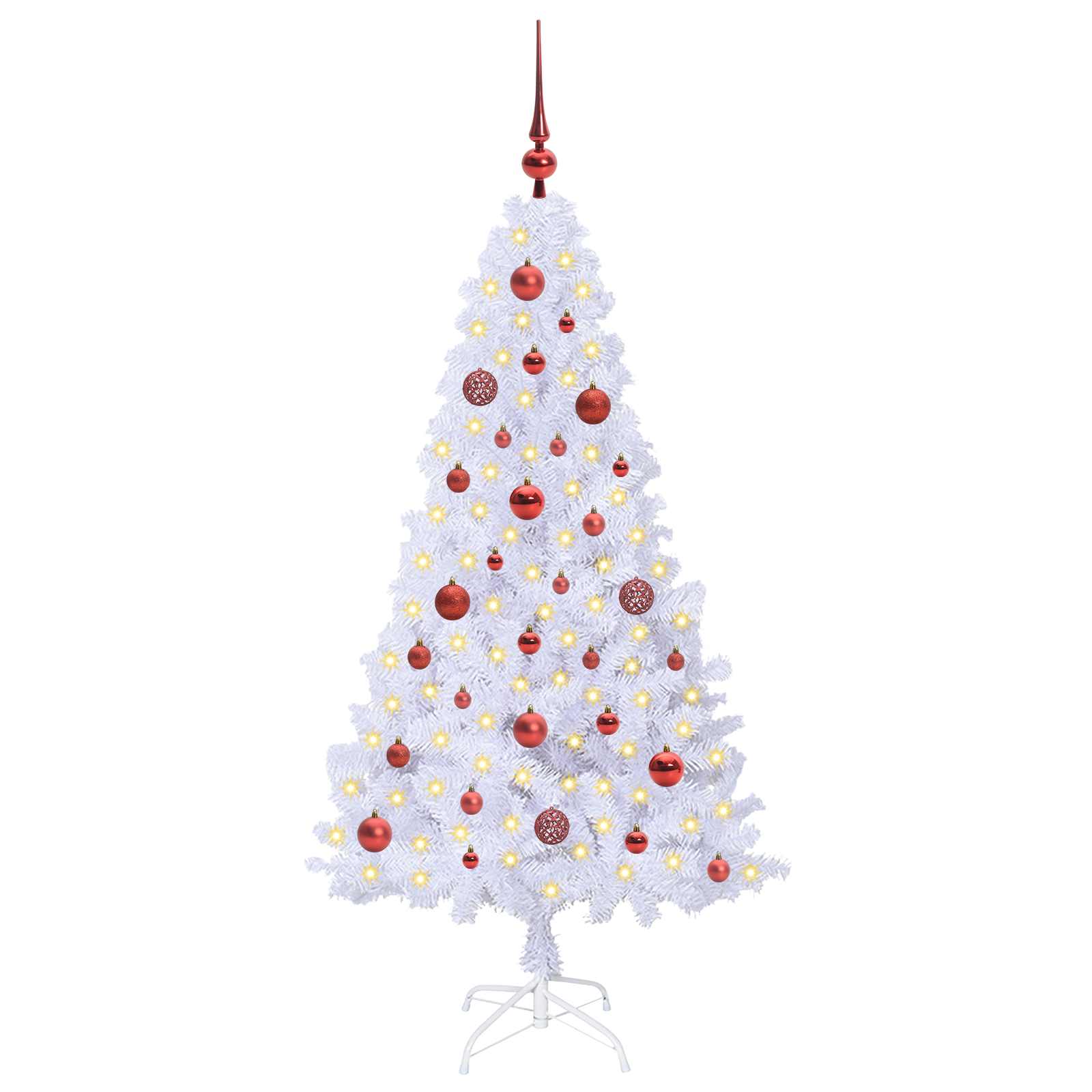 vidaXL Artificial Christmas Tree White 150 cm PVC and Steel