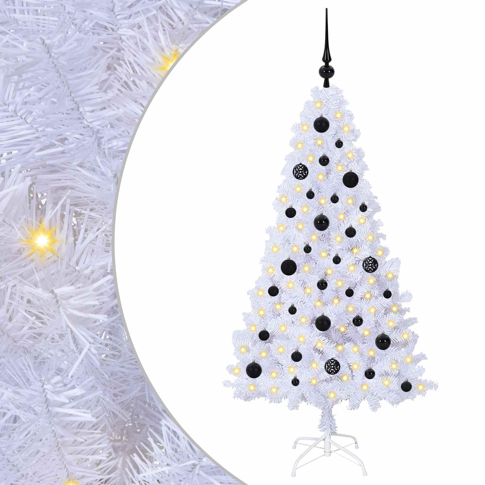 vidaXL Artificial Christmas Tree White 150 cm PVC and Steel - 53608