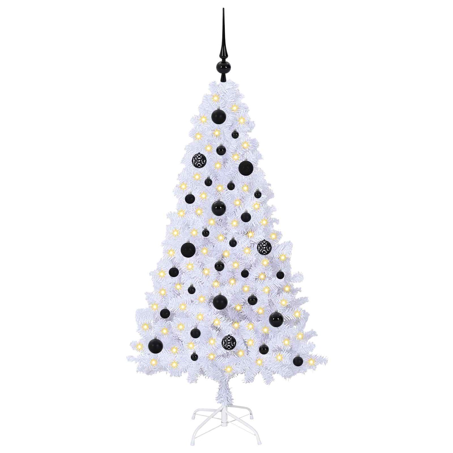 vidaXL Artificial Christmas Tree White 150 cm PVC and Steel - 53608