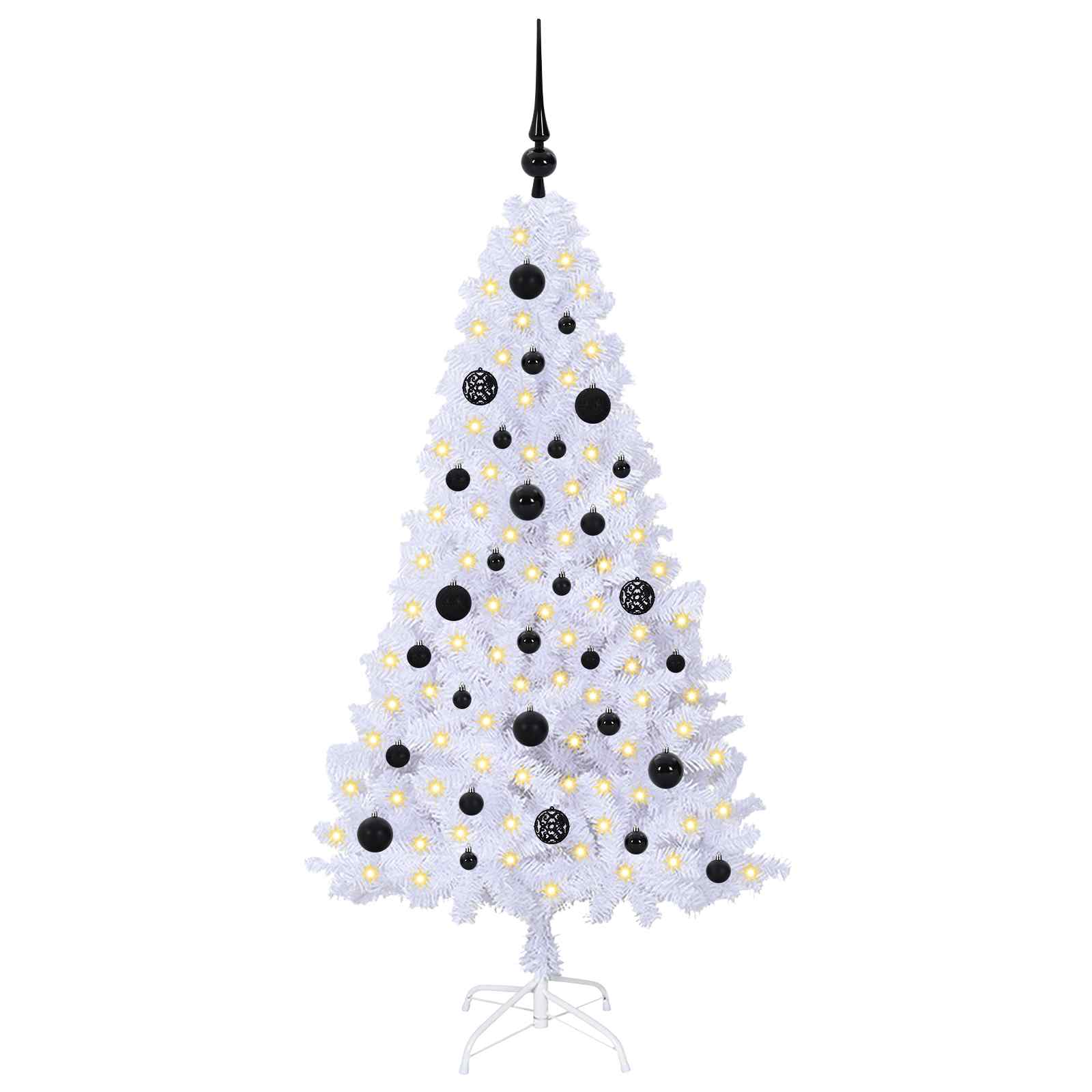 vidaXL Artificial Christmas Tree White 150 cm PVC and Steel - 53608