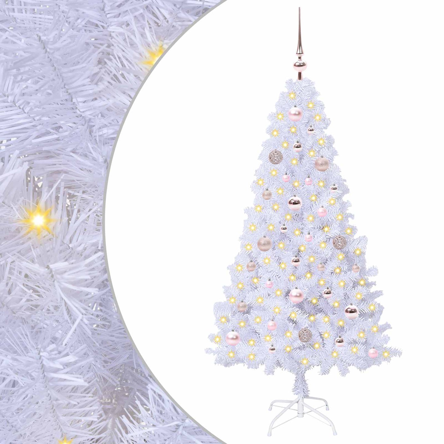 vidaXL Artificial Christmas Tree White 150 cm PVC and Steel - 53609