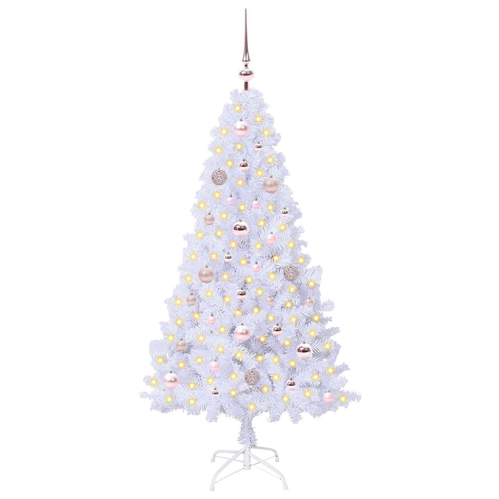 vidaXL Artificial Christmas Tree White 150 cm PVC and Steel - 53609